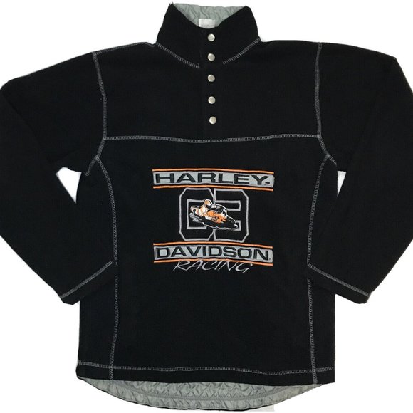 Harley-Davidson Racing Motorcycle Fleece Pull-Over, Size Medium, (10-12) - Picture 10 of 11